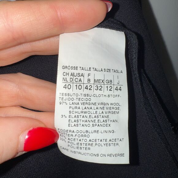 MaxMara Wool 3 Button Blazer - Black 8 - Picture 5 of 6